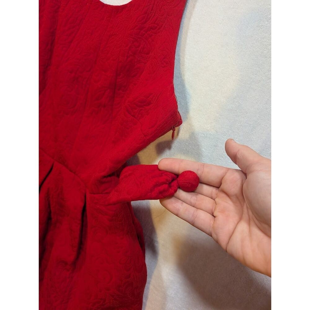 anthropologie moulinette soeurs red holiday dress size 4 - Picture 8 of 9